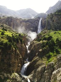 Scenic view of waterfall