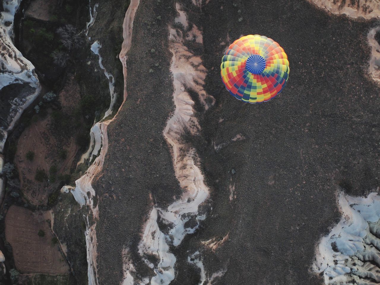 HIGH ANGLE VIEW OF MULTI COLORED BUBBLES