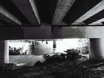 Interior of abandoned bridge