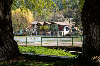 Cafe number 2 restaurant and cafe building across from the small lake in dilijan, armenia