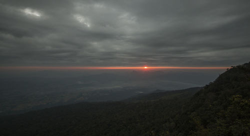 Scenic view of landscape against sky during sunset