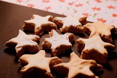 Close-up of cookies on table