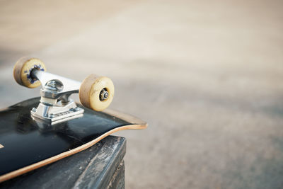 High angle view of skateboard