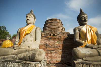 Statues of buddha in wat yai chai mongkhon temple