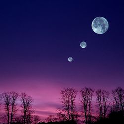 Low angle view of moon in sky at night