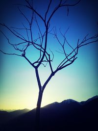 Scenic view of mountains against clear sky