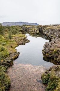 Scenic view of landscape against clear sky