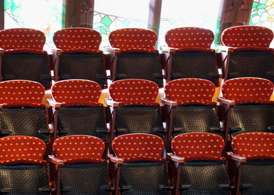 Full frame shot of empty chairs