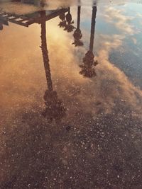 High angle view of frozen lake against sky