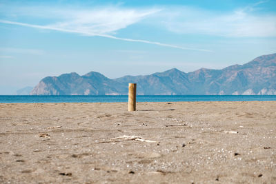 Scenic view of beach against sky in mugla