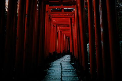 Empty walkway under torii gate