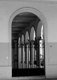 Closed gate of building