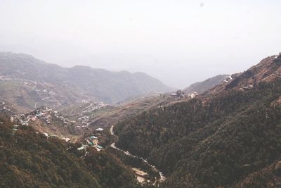 Scenic view of mountains against clear sky