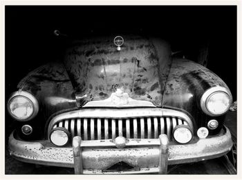 Close-up of old vintage car