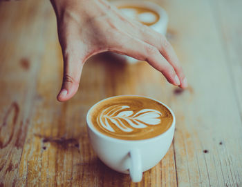 Coffee cup on table