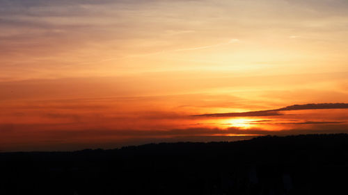 Scenic view of dramatic sky during sunset