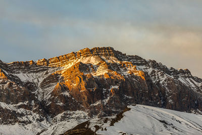 Panoramic view of snowcapped mountains against sky