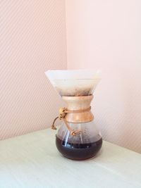 Close-up of coffee on table