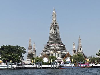 Panoramic view of temple against clear sky