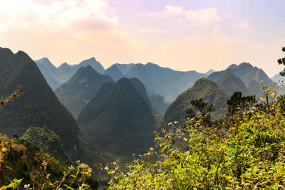 Scenic view of mountains against sky