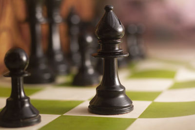 Close-up of chess pieces