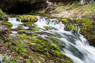 Scenic view of waterfall