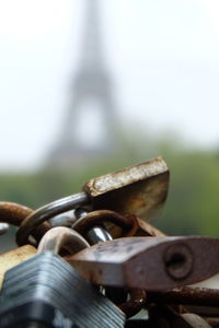 Close-up of rusty chain