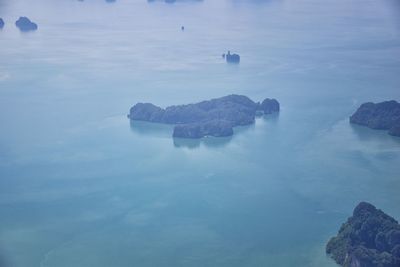 Scenic view of rock formation in sea