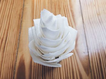 Close-up of rose on table