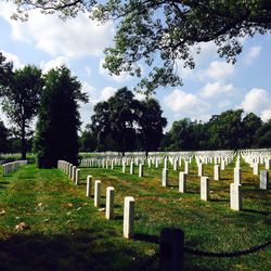 View of cemetery against sky