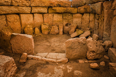 Stone wall of old building