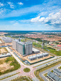 High angle view of cityscape