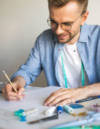 Young man working at office