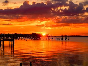 Scenic view of silhouette during sunset against sky