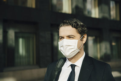 Businessman with face mask