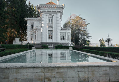 View of fountain in park