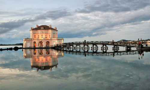 Reflection of building in lake