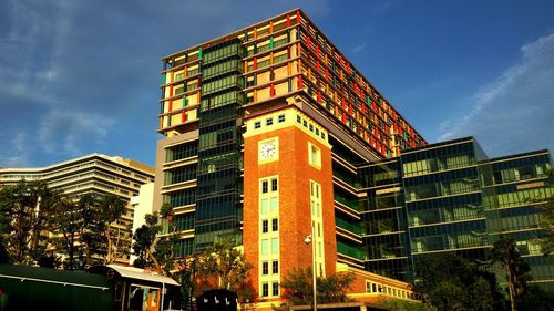 Low angle view of buildings against sky