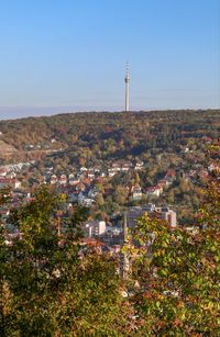 High angle view of townscape against sky