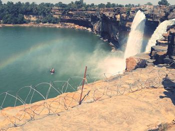 Aerial view of waterfall