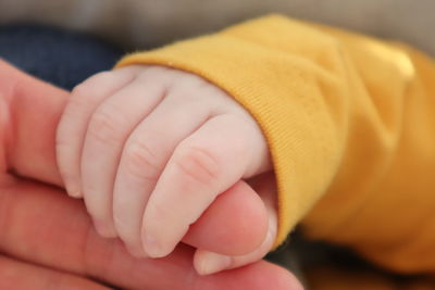 Close-up of baby hand