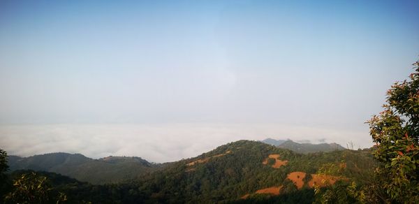 Scenic view of mountains against sky