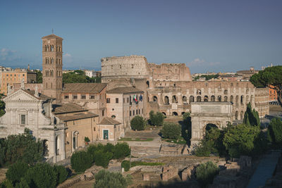 View of the colosseum from palatino hill