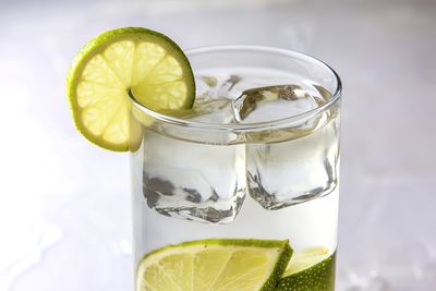 Close-up of drink in glass on table