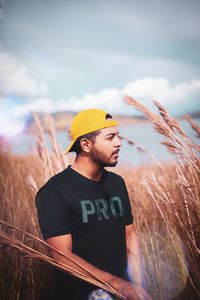 Full length of man standing against sky