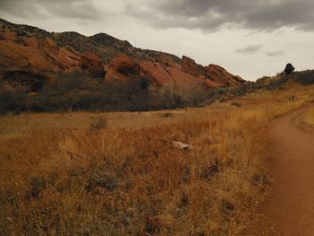 Scenic view of desert against sky