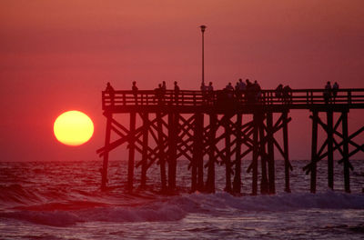Scenic view of sea at sunset