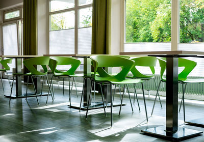 Empty chairs and table at home
