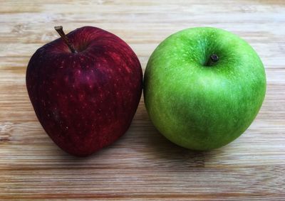 Close-up of apples on table