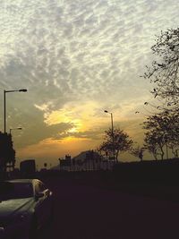 View of road at sunset